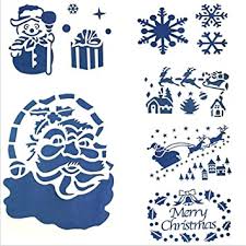 Witzige weihnachtsgeschichten können die adventszeit und die feiertage angenehm heiter gestalten, ohne dabei auf erzählungen verzichten zu müssen, die zur jahreszeit passen. Shina 6pc Weihnachten Glasfenster Schnee Spray Vorlage Schablone 30cm 44cm Amazon De Kuche Haushalt