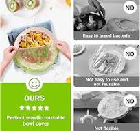 Mwellewm Bowl Covers Plastic Elastic Wrap for Food Storage Reusable Food  Covers Saran Wrap Fresh Keeping Stretch Bags Bowl Covers for Bread Proofing  ...
