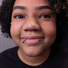 You might remember when I posted Mandi's high nostrils... immediately after  we did them, she messaged me asking if I'd want to do mantis (forward  facing nostril) piercings