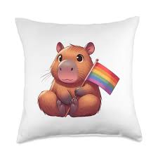 Amazon.com: Gay Capybara LGBTQ Rainbow Flag Pride Animal Throw Pillow :  Home & Kitchen