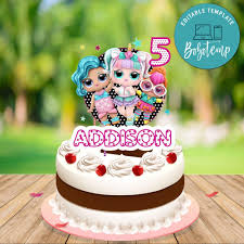 Doll personalised edible cake image 2 quantity. Lol Surprise Doll Birthday Cake Topper Template Printable Diy Bobotemp