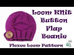 Loom Knit Button Flap Brim Hat The Button Flap Beanie Youtube Knitting Loom Knitting Projects Loom Knitting Patterns