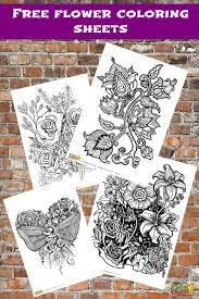 Www.bestcoloringpagesforkids.com while your child colors the sheet, talk to him about the symbiotic relation of flowers and bees and how they help. Four Free Flower Coloring Pages For Adults