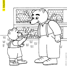 petit ours brun coloriages dans le clapier les lapins font des bonds hop la leur a apporte une carotte cela tombe bien c est vraiment repas prefere coloriage saut d&#x00027;obstacles