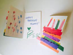 You can also send our greeting cards and free ecards to your friends abroad: Birthday Cards Made By Toddlers Rainbow Cake W Construction Paper Glue A Bit Of Gl Geburtstagskarte Geburtstagskarte Basteln Geburtstagskarte Basteln Papa
