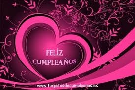 Tarjeta De Cumple Con Un Corazon Rosa Feliz Cumpleanos Happy Birthday Birthday Neon Signs