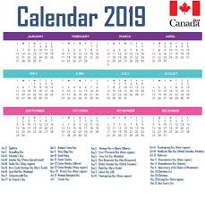 Canada 2019 Calendar With Holidays Holiday Calendar Printable Holiday Calendar Printable Calendar Download
