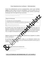 Gebe einblick in die gefühlswelt der figur. Innerer Monolog