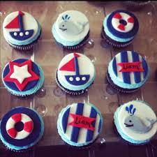 Cupcakes We Made For A Nautical Themed Baby Shower Baby Shower Cupcakes For Boy Baby Shower Cupcakes Cupcakes For Boys