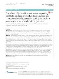 The Effect Of Journal Impact Factor Reporting Conflicts