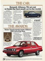 Vintage Automobile Advertising For The 1983 Renault Alliance Motor Trend S 1983 Car Of The Year Included In Esquire Magazine June 1983 Issue Renault Automobile Advertising Vintage Cars