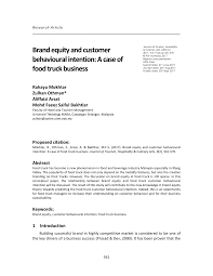 If you want to establish a company in 2019 will play host to the growth of the food delivery industry as the number of people who have these industries are showing huge potential and are set to one of the top important industries in. Pdf Brand Equity And Customer Behavioural Intention A Case Of Food Truck Business