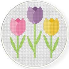 Tulip cross stitch patterns free. Easter Tulips Cross Stitch Pattern Cross Stitch Flowers Cross Stitch Patterns Floral Cross Stitch