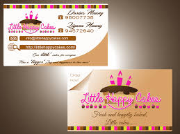 The template includes editable content and designs that fit so well with bakeshop businesses. Modern Personable Bakery Business Card Design For Little Happy Cakes By Swanart Design 1561461