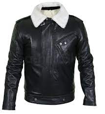 Men Black Genuine Leather Jacket With White Fur Collar Leather Jacket Men Best Leather Jackets Leather Jacket
