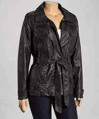Dollhouse Black Tie Waist Faux Leather Jacket Plus By Dollhouse Zulily Zulilyfinds Jackets Faux Leather Jackets Leather Jacket