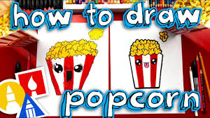 Kids click and drag the different toppings to make a pizza! How To Draw Funny Popcorn Youtube