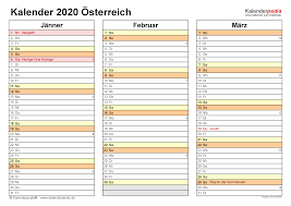 Besteht ihr dokument aus verschiedenen arbeitsblättern, dann 3. Kalender 2020 Osterreich In Excel Zum Ausdrucken