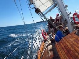 One hanging on for dear life, the other showing off her balance. Hanging On For Dear Life And Having The Time Of Our Lives Picture Of Star Charters Day Tour Lunenburg Tripadvisor