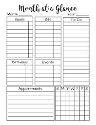Month At A Glance Printable Day At A Glance Bullet Journal Etsy Bullet Journal Month Daily Schedule Printable Bullet Journal