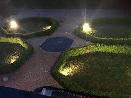 Feature Lights In A Customers Garden All Electrical Work Inside And Out Based In Surrey Contact Details In Bio Fence Lighting Party Lights Garden Design
