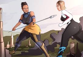 Rule 34 Dev - 2girls african african_female ass big_ass black_hair  black_panther_(2018) black_panther_(series) blonde_female blonde_hair  blue_eyes breasts caiman2 catfight dark-skinned_female dark_hair  destruction dirty_blonde_hair emmabrave fight ...