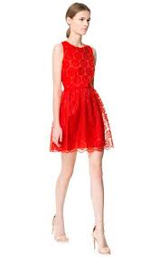 Fantasy Fabric Dress Woman New This Week Zara Canada Vestidos De Coctel De Encaje Vestido Rojo Encaje Vestido Rojo De Coctel