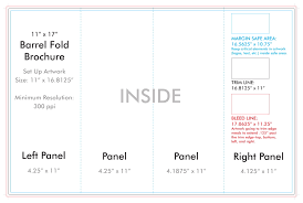 Quad fold brochure mockup with a separate smart objects on each panel. Indesign Brochure Templates 11x17