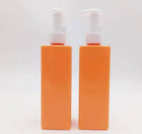 China OEM 250ml Orange Glossy Square Shampoo Lotion Pump ...