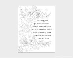 Here is a free printable coloring page that is a good way to learn the scripture as you color in the bubble letters. Patterned Pomegranate Printable Scripture Coloring Sheet Ephesians 2 8 9 Coloring Page