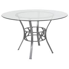 Glass round dining table set @ new at wholesale price. Best Selling Flash Furniture Round Glass Dining Table With Crescent Frame 29 1 2 H X 48 W X 48 D Clear Silver Accuweather Shop