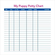 free puppy potty log potty training charts 9 download