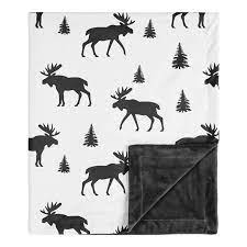 Parfait pour garçon ou fille ! Rustic Patch Collection Baby Blanket Moose Print