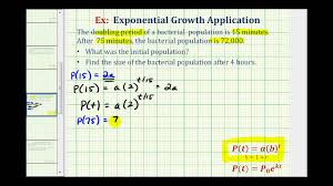Exponential Growth App Y Ab T Find Initial Amount Given Doubling Time Youtube