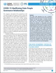 Covid 19 And Reaffirming State People Governance Relationships Department Of Economic And Social Affairs