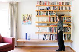 There are 20 floating bookshelves here, out of which my very favourite (though quite harsh on the wallet) is this: How To Make Floating Shelves Sunset Magazine
