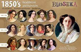 Women S Headdresses And Hairstyles 1850s Historical Hairstyles Evolution Of Fashion 19th Century Clothing