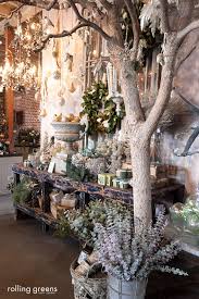 Seafoam And Champagne Holiday Display Los Angeles Store Rolling Greens Flower Shop Display Christmas Store Displays Flower Shop