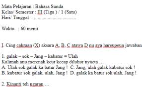 Soal Ujian Ulangan Basa Sunda Kelas 1 Sd Semester 2 Uas Bahasa Sunda Youtube Cute766