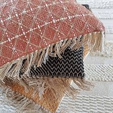 Handwoven Recycled Cotton And Jute Cushions La Maison De Lilo Mom Homefabrics Cushions Cotton In 2020 Boho Deco Brick Trendy Colors