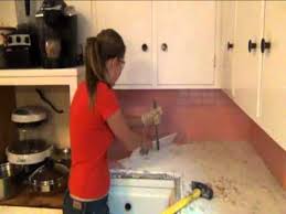 Want to learn how to tile a backsplash? Stephanie S Step By Step Kitchen Remodel Step 1 Demo Of Old Tile Countertops Youtube
