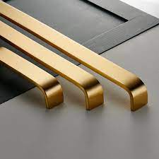 Wide Curved Brass Gold Door And Drawer Bar Pulls In 2021 Gold Door Brass Cabinet Handles Kitchen Door Handles