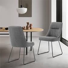 Sold as a set of four, this set of metal chairs is perfect beautify your dining room and start transforming it for your better. Quartz Gray Fabric And Metal Dining Room Chairs Set Of 2 Lcqrsigr
