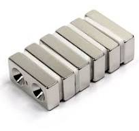 Neodymium Magnet N42 1x1/2x1/4" - 18 LB Pull with 2 Countersunk Holes -  Strong Magnet