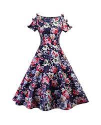 Find the perfect vintage womens clothes stock photo. Floral Print Short Sleeve Flare Dress Multi A 5h47506312 Size S Vintage Dresses Short Sleeve Flared Dress Dresses