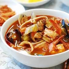 Korean Chinese Spicy Noodle Soup Cooking Seafood Restaurant Recipes Asian Recipes