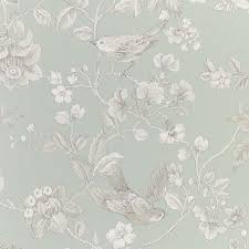 John Lewis Partners Nightingales Wallpaper Eau De Nil Wallpaper Victorian Wallpaper Old Wallpaper
