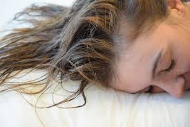 With slightly damp hair, brush your hair into a high ponytail and secure in place with an elastic band. 9 Reasons Why You Should Never Sleep With Wet Hair Expert Home Tips
