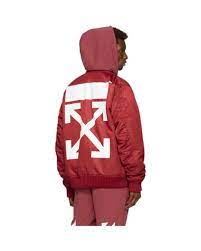Off White C O Virgil Abloh Synthetic Red Arrows Bomber Jacket For Men Lyst