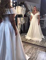 Every style is available in sizes 16w to 26w. Classic Satin Simple Wedding Dress Plus Size Wedding Dress Etsy In 2021 Wedding Dresses Plus Size Wedding Guest Dress Summer Etsy Wedding Dress